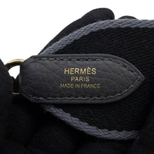 Load image into Gallery viewer, HERMES Shoulder Strap Gray/Black Togo Leather Canvas
