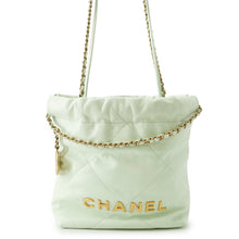 Load image into Gallery viewer, CHANEL CHANELL22 ChainShoulder Bag Light GreenAS3980 Shiny Calf Leather Size Mini
