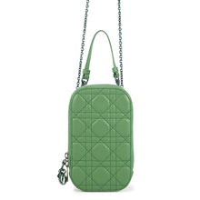 Load image into Gallery viewer, Dior Cannage Shoulder Phone Pouch Jade GreenS08724NEE_M69H Lambskin
