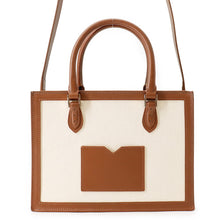 Load image into Gallery viewer, MORABITO Morabito Voyage 2WAY Handbag Ivory/Brown Canvas Leather
