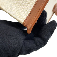 Load image into Gallery viewer, MORABITO Morabito Voyage 2WAY Handbag Ivory/Brown Canvas Leather
