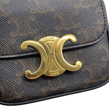 将图像加载到图库查看器中，CELINE Triomphe Claude Shoulder Bag Tan10I512DQB.04LU PVC Calf Leather Size Mini
