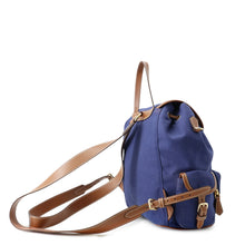 Load image into Gallery viewer, MIUMIU Logo Backpack Blue/Brown5BZ042 Canvas

