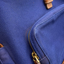 Load image into Gallery viewer, MIUMIU Logo Backpack Blue/Brown5BZ042 Canvas
