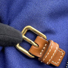 Load image into Gallery viewer, MIUMIU Logo Backpack Blue/Brown5BZ042 Canvas
