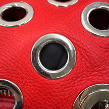 将图像加载到图库查看器中，PRADA Perforated Chain Handbag Red1BB017 Leather
