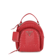 将图像加载到图库查看器中，PRADA Diagram Backpack Red1BZ030 Leather
