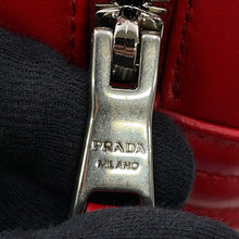 将图像加载到图库查看器中，PRADA Diagram Backpack Red1BZ030 Leather

