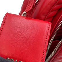 将图像加载到图库查看器中，PRADA Diagram Backpack Red1BZ030 Leather
