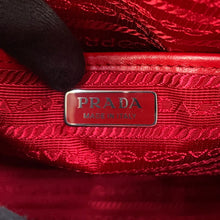 将图像加载到图库查看器中，PRADA Diagram Backpack Red1BZ030 Leather
