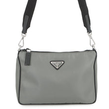 Load image into Gallery viewer, PRADA Triangle Logo Bicolor Shoulder Bag Gray/Black2VH113_064_F0H16 Nylon Leather

