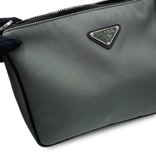 Load image into Gallery viewer, PRADA Triangle Logo Bicolor Shoulder Bag Gray/Black2VH113_064_F0H16 Nylon Leather
