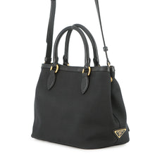 将图像加载到图库查看器中，PRADA Jacquard Logo 2-Way Handbag Black1BA172_UCW_F0002 Canvas Leather
