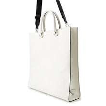 将图像加载到图库查看器中，PRADA Saffiano Leather Embossed Logo 2-Way Tote Bag White2VG084 Leather
