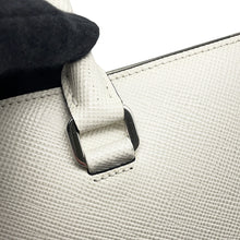 将图像加载到图库查看器中，PRADA Saffiano Leather Embossed Logo 2-Way Tote Bag White2VG084 Leather
