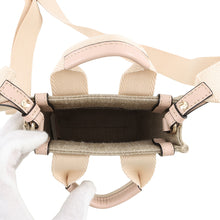 将图像加载到图库查看器中，Chloe Woody North South Tote 2WAY Handbag Beige/CementPinkCHC24AP243I266J5 Canvas Calf Leather Size Mini
