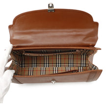 将图像加载到图库查看器中，BURBERRY Shadow Horse Nova Check Handbag Brown Leather
