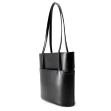 将图像加载到图库查看器中，BURBERRY Nova Check Shoulder Bag Black Leather Canvas
