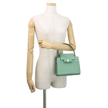 将图像加载到图库查看器中，Ferragamo Vala ribbon 2wayChainShoulder Bag Light Green21I282 Leather
