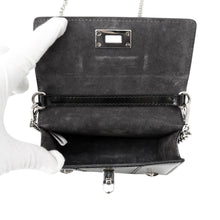 将图像加载到图库查看器中，JIMMY CHOO Pyxis Chain Shoulder Bag Black Crocodile Embossed Leather Size Mini
