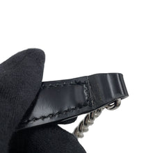 将图像加载到图库查看器中，JIMMY CHOO Pyxis Chain Shoulder Bag Black Crocodile Embossed Leather Size Mini

