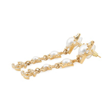 Load image into Gallery viewer, CHANEL Star motif long earrings Gold Gold Plated Faux Pearl Rhinestone
