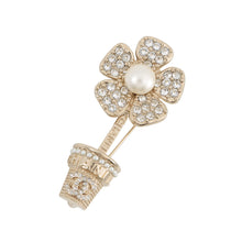 将图像加载到图库查看器中，CHANEL Flower motif BroochABA573 Metal Rhinestone Faux Pearl

