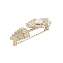 将图像加载到图库查看器中，CHANEL Flower motif BroochABA573 Metal Rhinestone Faux Pearl

