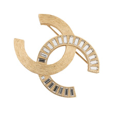 将图像加载到图库查看器中，CHANEL CC Logo Brooch Metal Rhinestone
