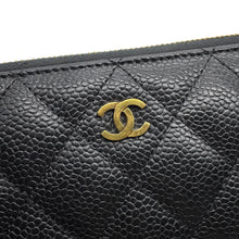 将图像加载到图库查看器中，CHANEL Matelasse Classic Long Zip Wallet BlackA50097 Caviar Leather
