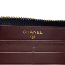 将图像加载到图库查看器中，CHANEL Matelasse Classic Long Zip Wallet BlackA50097 Caviar Leather
