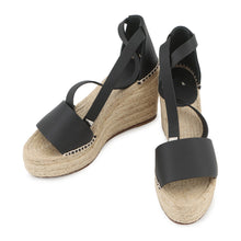 将图像加载到图库查看器中，HERMES Tivoli Sandals Black Leather cork Size 36
