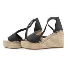 将图像加载到图库查看器中，HERMES Tivoli Sandals Black Leather cork Size 36
