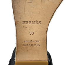 将图像加载到图库查看器中，HERMES Tivoli Sandals Black Leather cork Size 36
