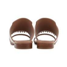 将图像加载到图库查看器中，HERMES Koralia Sandals Brown/White Leather Size 36

