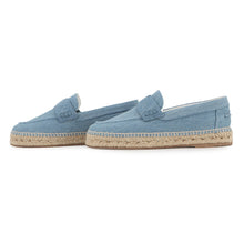 Load image into Gallery viewer, HERMES Trip Espadrille Shoes Light Blue Denim Straw Size 36
