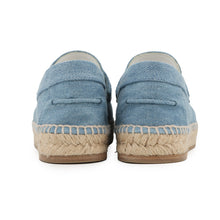 Load image into Gallery viewer, HERMES Trip Espadrille Shoes Light Blue Denim Straw Size 36
