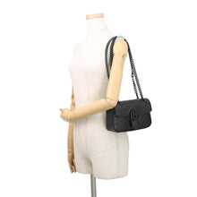 将图像加载到图库查看器中，GUCCI GG Marmont Small Shoulder Bag Black446744 Leather Size Small

