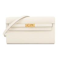 HERMES Kelly wallet long to go Craie Epsom
