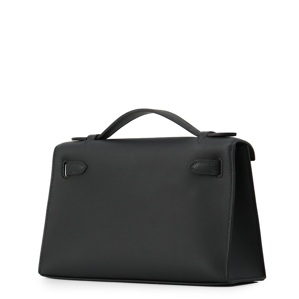 HERMES PochetteKelly Black Swift Leather– GALLERY RARE Global