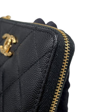 Load image into Gallery viewer, CHANEL Matelasse Round Zip Wallet BlackAP5016 Caviar Leather
