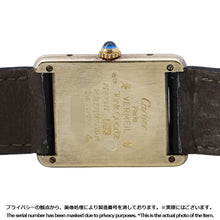 将图像加载到图库查看器中，CARTIER Must tank LM H30.5mm×W23mm Gold Plated Leather Ivory Dial366001
