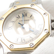 将图像加载到图库查看器中，CARTIER Santos Octagon SM W25mm Stainless Steel K18YG Ivory DialW2001683
