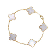 将图像加载到图库查看器中，Van Cleef &amp; Arpels Vintage Alhambra 5 Motif BraceletVCARA41800 18K Yellow Gold

