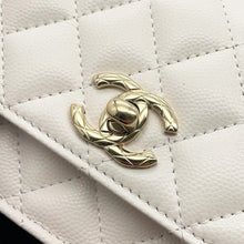 Load image into Gallery viewer, CHANEL Matelasse Top Handle Chain Wallet White Caviar Leather
