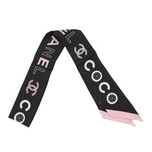 Load image into Gallery viewer, CHANEL CHANEL Scarf Black/Pink/White Silk100%
