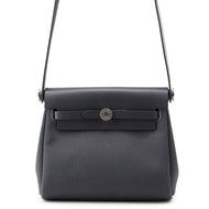 HERMES Herbag zip Ardoise Toile Military Vache Hunter Leather Size Mini