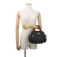 Load image into Gallery viewer, PRADA Multi-pocket 2-way Shoulder Bag Black/Red1BB061 Nylon Leather
