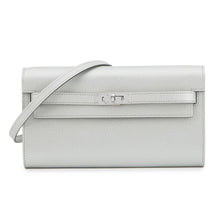 Load image into Gallery viewer, HERMES Kelly wallet long to go Argent Chevre Shamqila
