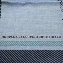 Load image into Gallery viewer, HERMES Carre H Cheval a la Couverture Horse Blanket Spiral Size 100 Ciel / Blue Marine / CeladonH104277T Cashmere70% Silk30%
